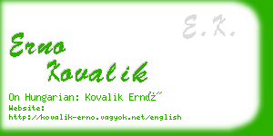 erno kovalik business card